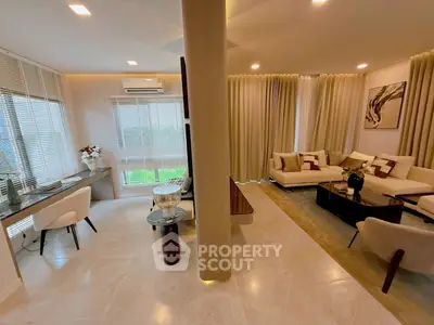 Luxurious living room with modern decor and elegant furnishings