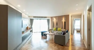Spacious modern living room with elegant decor and natural light