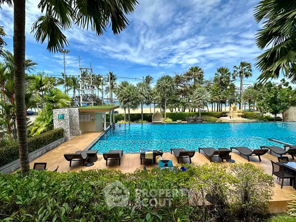 Luxurious poolside oasis with lush greenery and serene ambiance, perfect for relaxation and leisure.