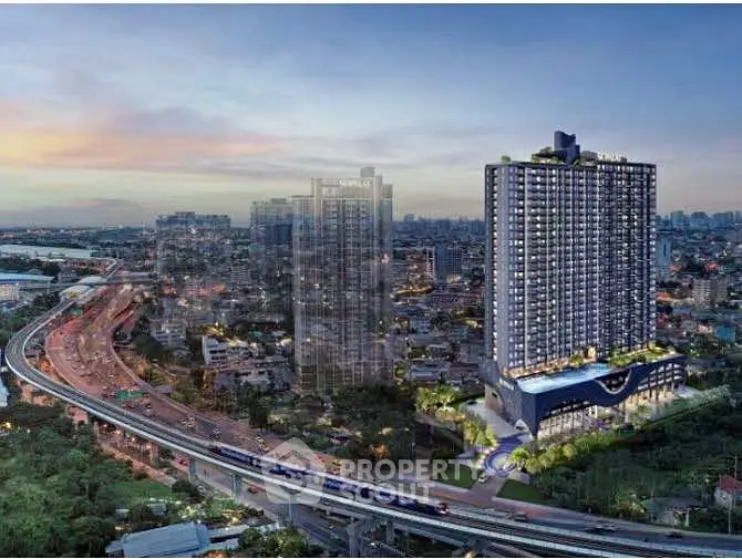 Stunning high-rise building with panoramic city views and modern architecture, ideal for urban living.