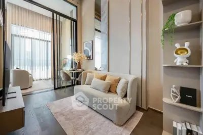 Luxurious modern living room with elegant decor and natural light