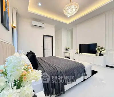 Luxurious bedroom with elegant decor and modern amenities