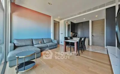 Modern living room with stylish furniture and open layout