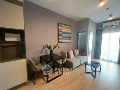 Modern living room with stylish decor and natural light
