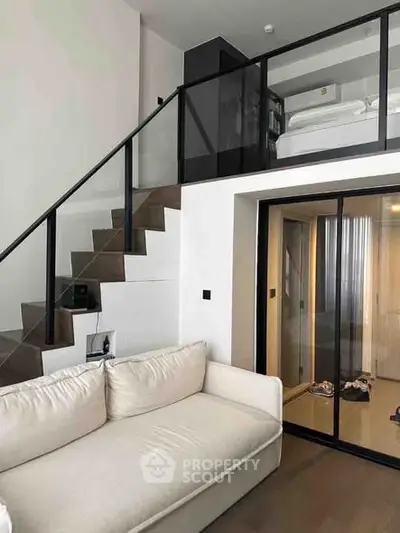 Modern loft apartment with mezzanine bedroom and stylish living area