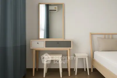 Modern bedroom with minimalist furniture and elegant decor