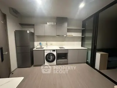 Modern kitchen with sleek cabinetry, integrated appliances, and open layout design.