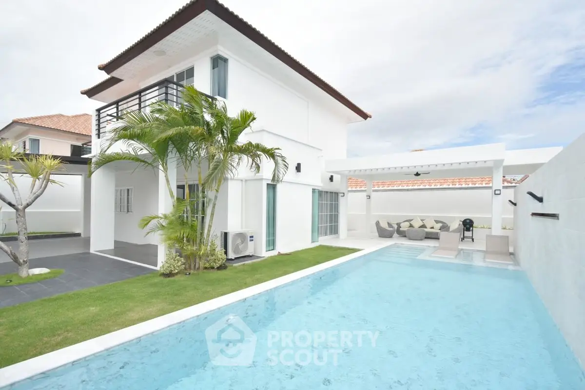 Stunning modern villa with private pool and lush garden, perfect for luxury living.