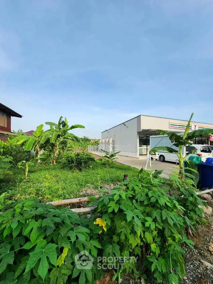 Spacious commercial property with ample parking and lush greenery, ideal for business opportunities.
