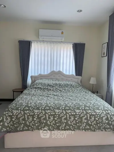 Cozy bedroom with elegant bed and natural light