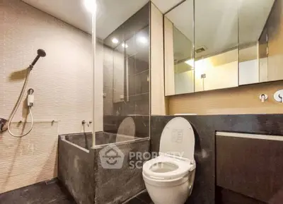 Modern bathroom with sleek design and luxurious fixtures