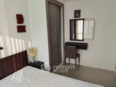 Cozy bedroom with modern furniture and natural light