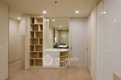 Modern interior with sleek storage and open layout, perfect for contemporary living.