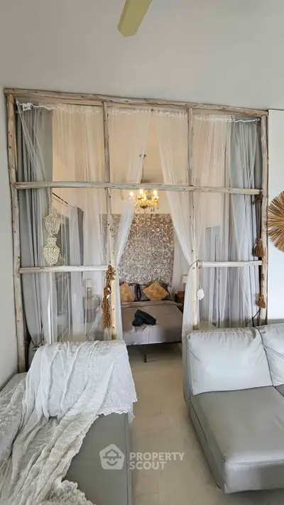 Chic living room with elegant decor and cozy seating area