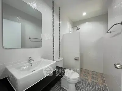 Modern bathroom with sleek fixtures and contemporary design