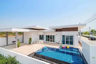 Modern villa with private pool and spacious terrace, perfect for luxury living.