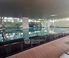Luxurious indoor pool area with modern design and serene ambiance.