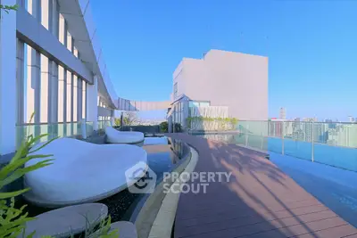 Stunning rooftop pool with panoramic city views and modern design.