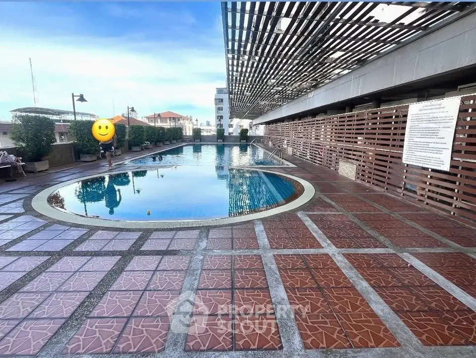 Luxurious rooftop pool with modern design and city views, perfect for relaxation and leisure.