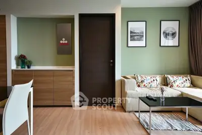 Modern living room with stylish decor and cozy seating area