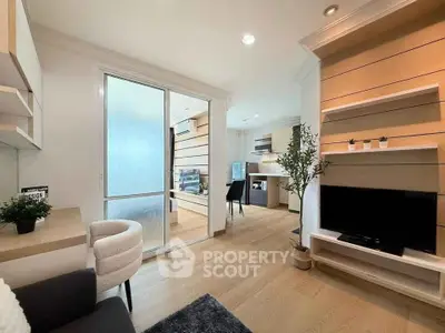 Modern living room with open layout and stylish decor