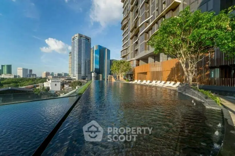 Luxurious rooftop infinity pool with stunning city skyline views