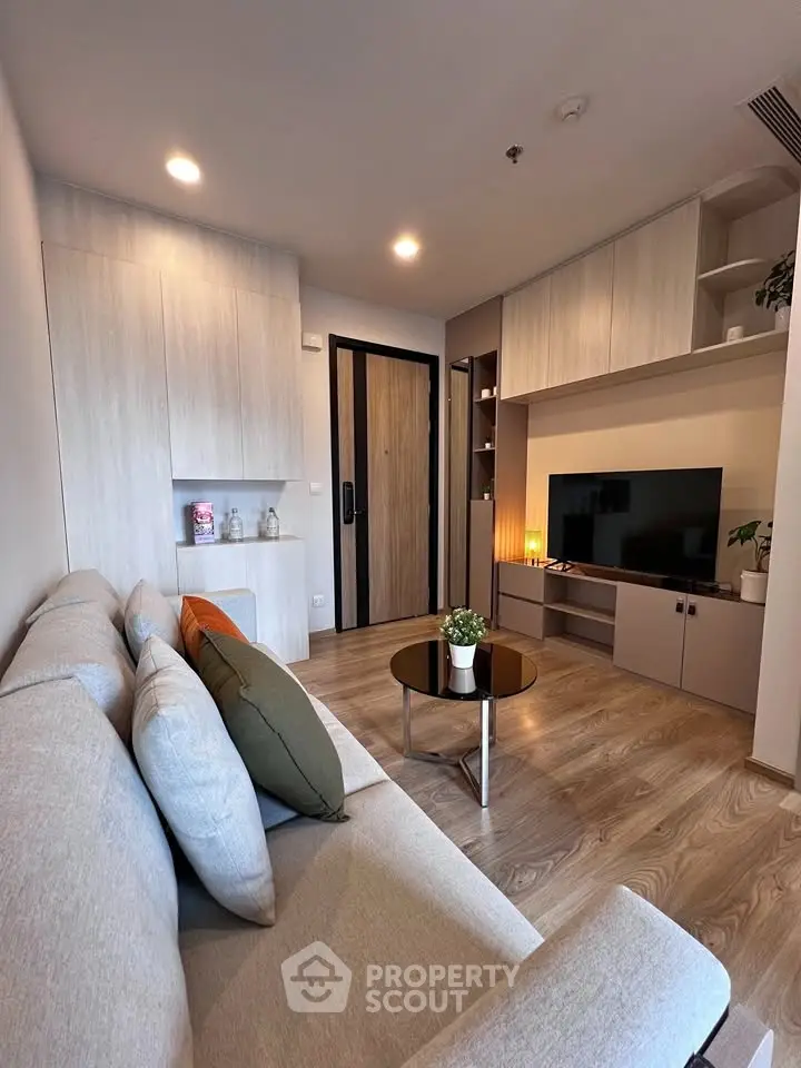 Modern living room with stylish decor and cozy ambiance