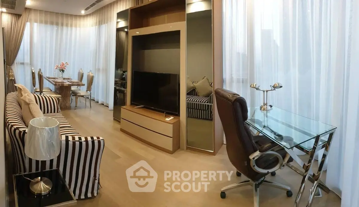 Luxurious modern living room with elegant decor and ample natural light