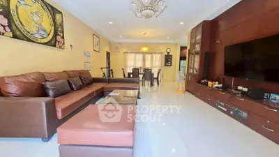 Spacious living room with modern decor and large sectional sofa