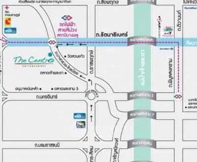 Map showing location of The Centro Rattanathibet with nearby roads and landmarks.