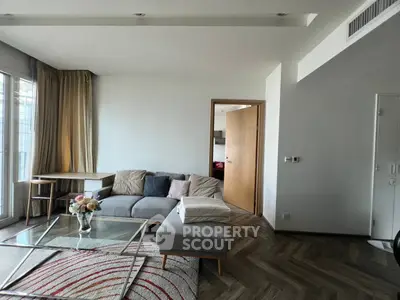 Modern living room with stylish furniture and natural light