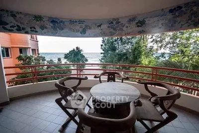 Stunning balcony with ocean view, perfect for relaxation and enjoying the serene surroundings.