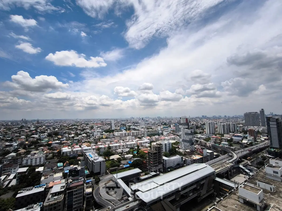 Stunning cityscape view from high-rise building with expansive skyline and vibrant urban landscape.