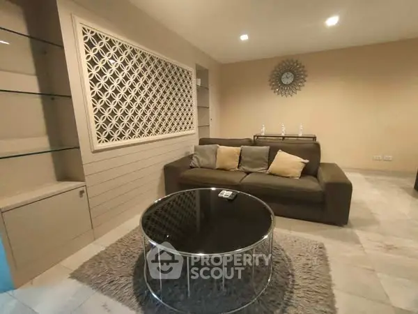 Cozy living room with modern decor and stylish furniture
