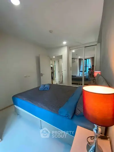 Modern bedroom with cozy lighting and stylish decor