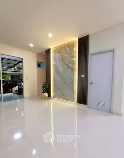 Modern interior with elegant lighting and sleek design