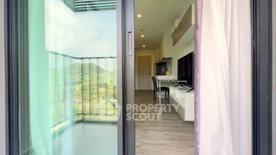 Modern apartment with balcony and scenic mountain view