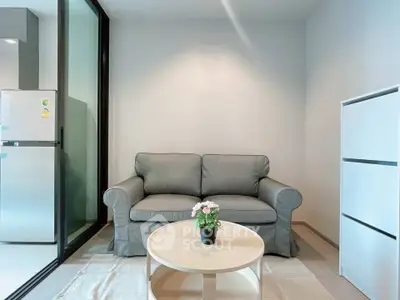 Cozy living room with modern sofa and stylish decor