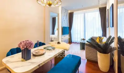 Luxurious modern living room with elegant decor and natural light