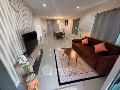 Stylish living room with modern decor and cozy seating area