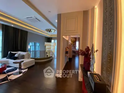 Luxurious modern living room with elegant decor and stylish furnishings