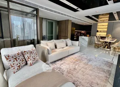 Luxurious modern living room with elegant decor and spacious layout