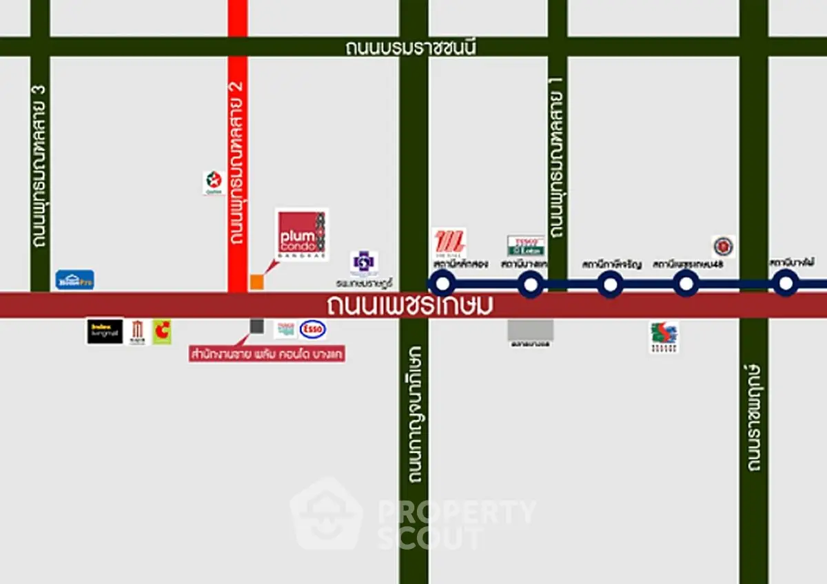 Map showing real estate location near major roads and landmarks.