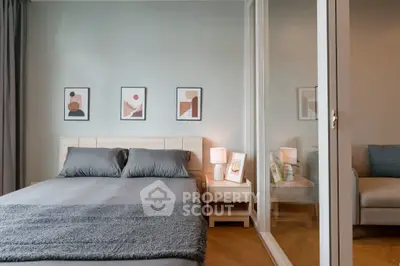 Modern bedroom with stylish decor and cozy ambiance