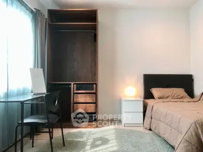 Cozy bedroom with modern furniture and natural light