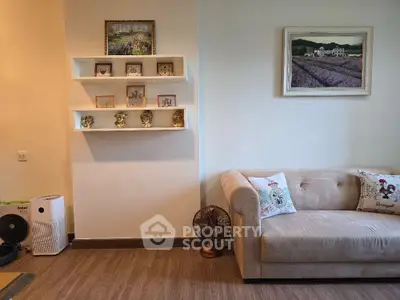 Cozy living room with elegant decor and comfortable sofa