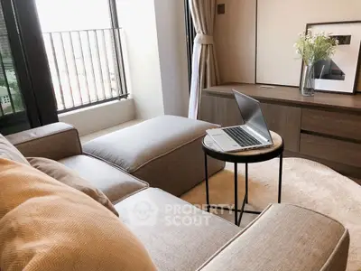 Modern living room with cozy sectional sofa and stylish decor, perfect for relaxation and entertainment.