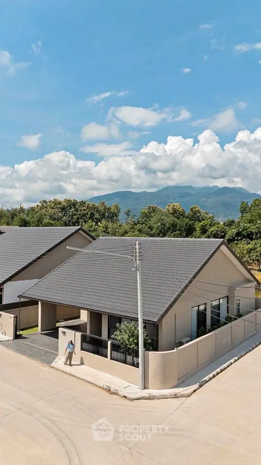 Charming suburban home with mountain views and modern architecture, perfect for family living.