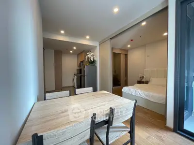Modern studio apartment with open layout and stylish furnishings