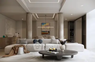 Luxurious modern living room with elegant decor and stylish furniture